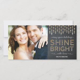 Shine Bright Holiday Photo Card - Gold