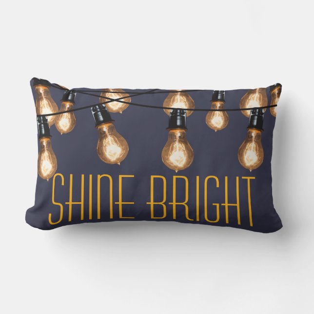 Shine Bright - Industrial String Lights Lumbar Cushion (Front)