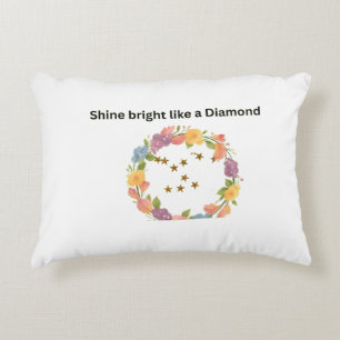 Shine Bright Like A Diamond Floral Stars Kids Pill Decorative Cushion