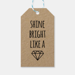 Shine Bright Like a Diamond Kraft Gift Tags