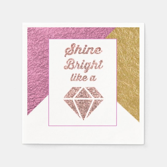 Shine Bright Like a Diamond Party Napkins (Front)