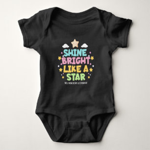 Shine Bright Like a Star Inspirational Quote Baby Bodysuit