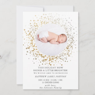 Shine Bright Modern Gold Holiday Christmas Newborn