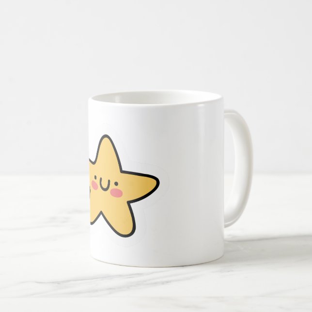 Shine Bright Mug – Fun Star Sticker Design for Kid (Front Right)