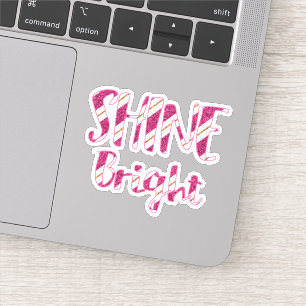 Shine Bright Pink Faux Glitter Striped