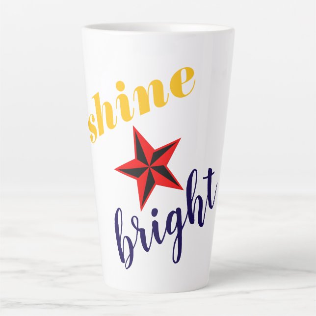 Shine Bright Star Mark  Latte Mug (Front)