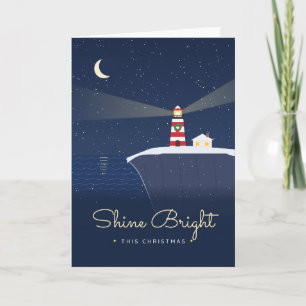 Shine Bright This Christmas Snowy Lighthouse Card