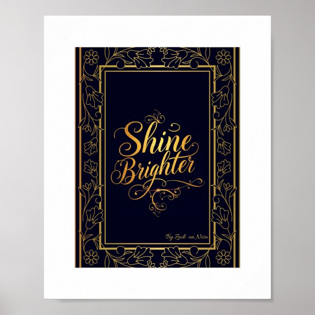 Shine Brighter – Elegant Gold Foil Typography  Poster (Front)