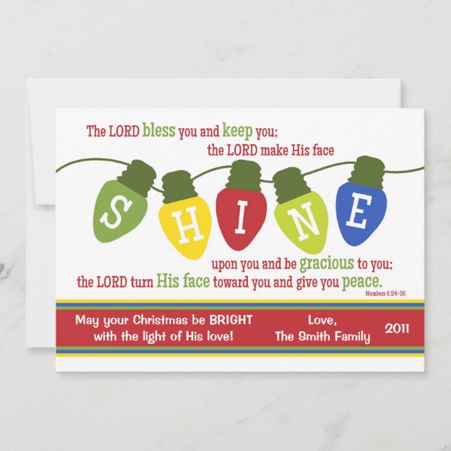 SHINE Christmas Lights 2-Sided Scripture Card (Front)