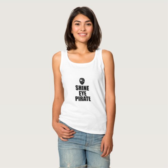 Shine Eye Pirate Eyepatch. Dark Text Tank Top