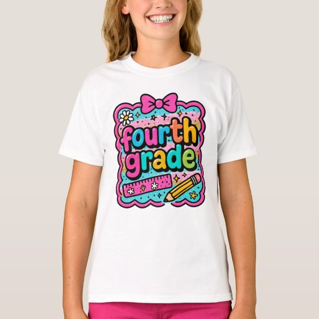 Shine Fourth Grade Back to School  T-Shirt (Front)