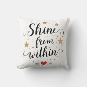 Shine From Within – Celestial Self-Love Quote Cushion