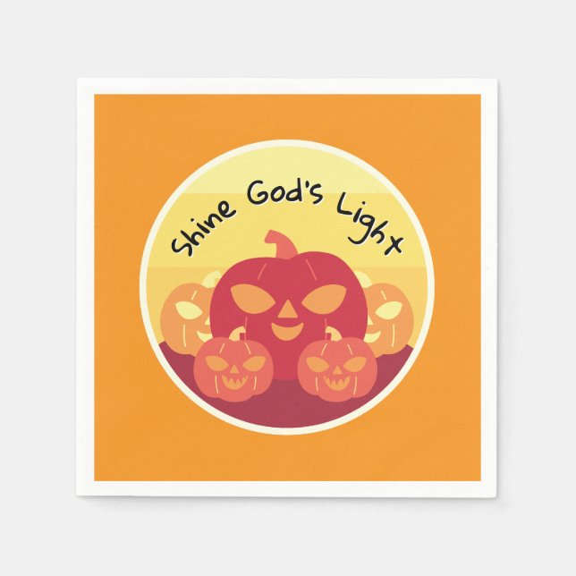 Shine God’s Light Halloween Cocktail  Napkin (Front)