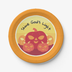 Shine God’s Light Halloween Paper Plates 