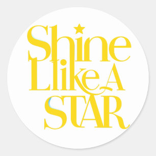shine like star  classic round sticker