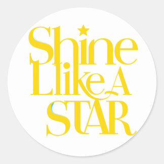 shine like star classic round sticker