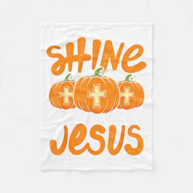 Shine Like The Light Of Jesus Christian Jack O Lan Fleece Blanket (Front)