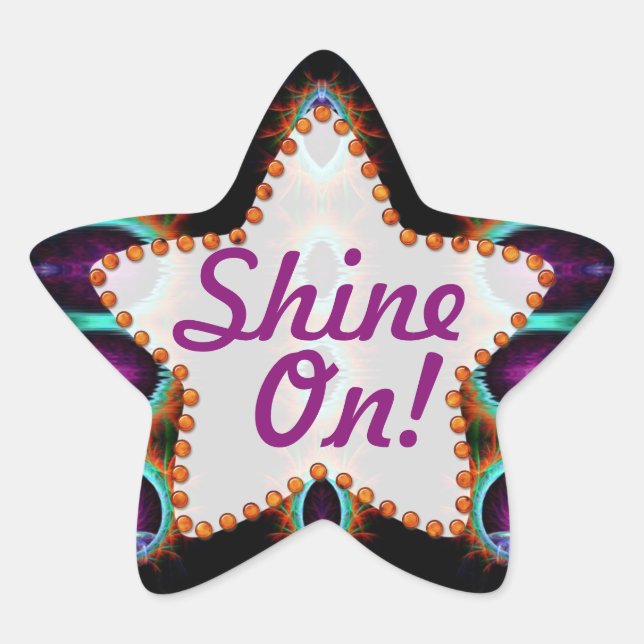 Shine On! Aqua Purple Star Sticker (Front)