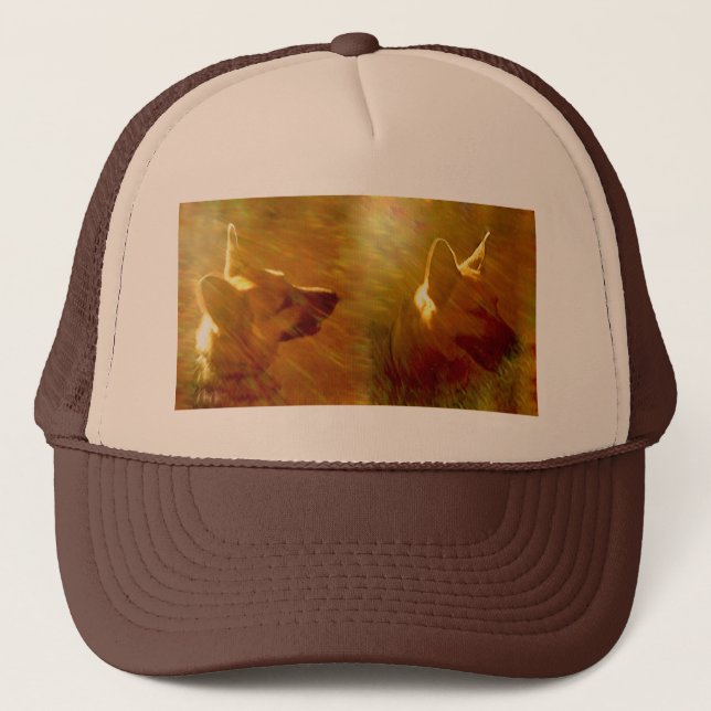 Shine On Me German Shepherd Black & Tan Two Views Trucker Hat (Front)