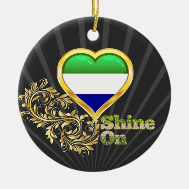 Shine On Sierra Leone Ceramic Tree Decoration (Front)