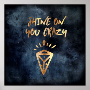 Shine On You Crazy Diamond Quote Typography Poster