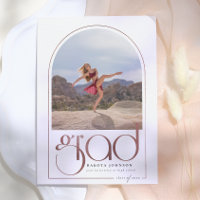Shine Rose Gold Arch Typography 2 Photo Graduation