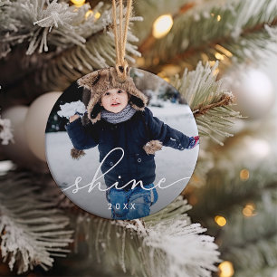 Shine Script   Photo Ceramic Tree Decoration