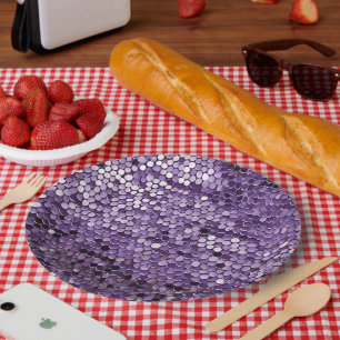 Shine Shine Purple Star AI art  Paper Plate