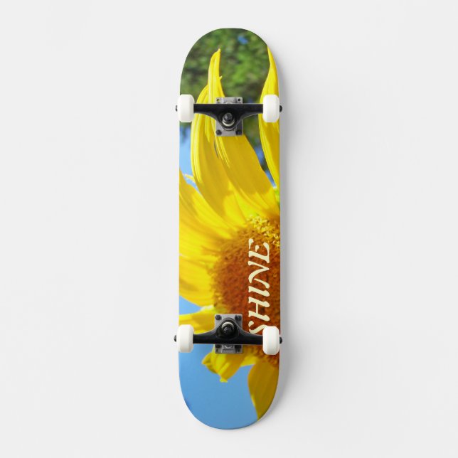 SHINE skateboards custom Yellow Sunflower (Front)