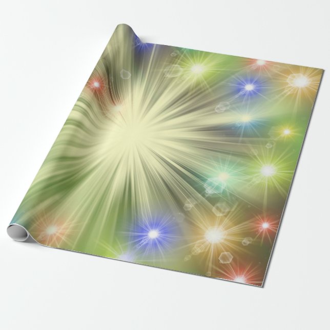 shine, star, sparkle, glow, glitter, light, effect wrapping paper (Unrolled)