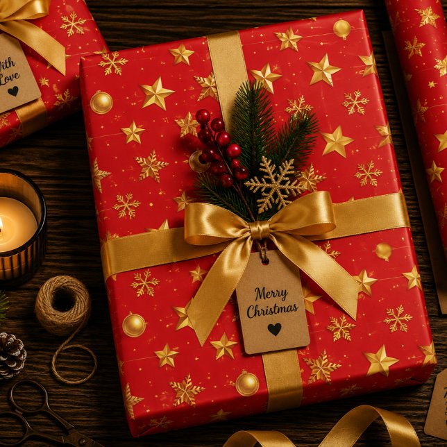 Shine Starry Christmas Wrapping Paper Sheet (Creator Uploaded)