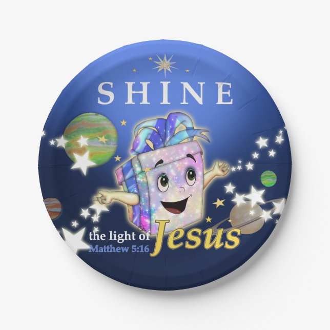 Shine the Light of Jesus Paper Plate (Front)