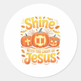 Shine With The Light Of Jesus Christian Halloween  Classic Round Sticker