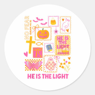 Shine With The Light Of Jesus Christian Halloween  Classic Round Sticker
