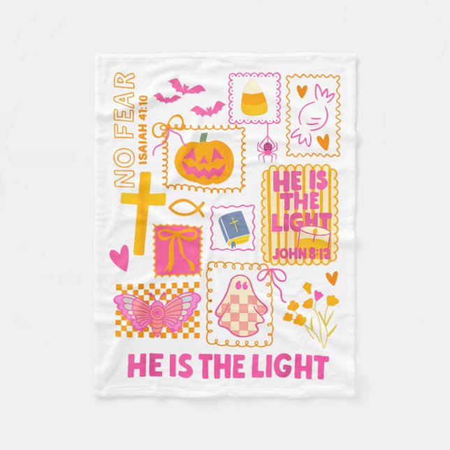 Shine With The Light Of Jesus Christian Halloween  Fleece Blanket (Front)