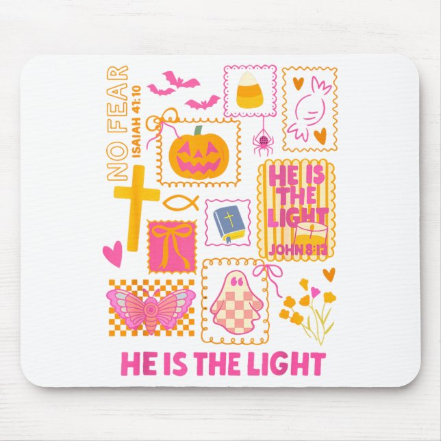 Shine With The Light Of Jesus Christian Halloween  Mouse Mat (Front)