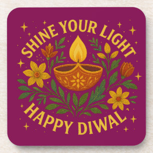 Shine Your Light – Happy Diwali Coaster Set (6)