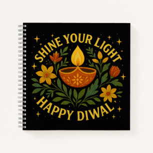 Shine Your Light – Happy Diwali Spiral Notebook