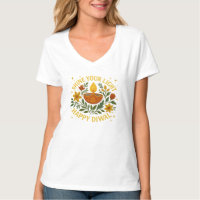 Shine Your Light Happy Diwali Women V-Neck T-Shirt