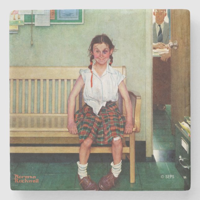 Shiner or Outside the Principal's Office Stone Coaster (Front)