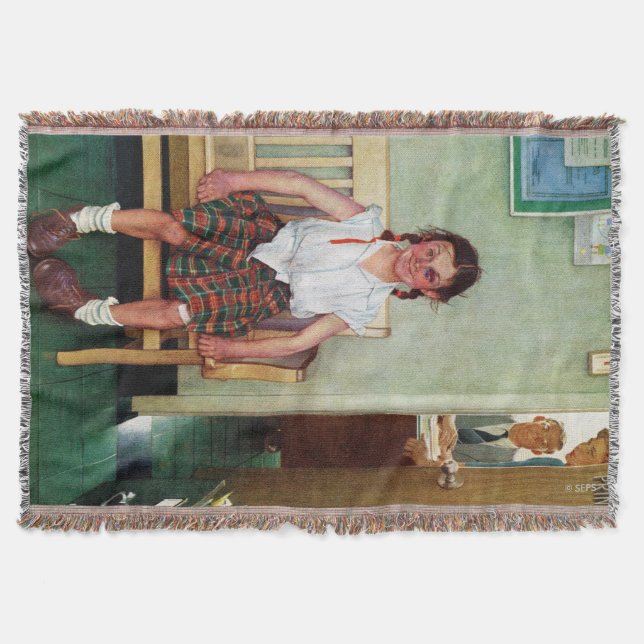Shiner or Outside the Principal's Office Throw Blanket (Front)