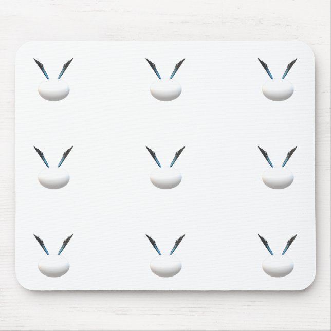 SHING WHITE GLOBES MODERN ART LESS IS MORE MOUSE MAT (Front)