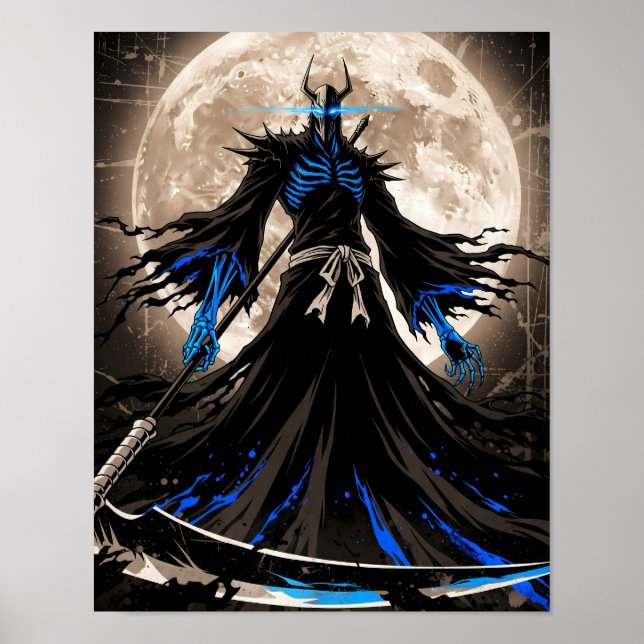 Shinigami Sumi-e Grunge Art Poster (Front)