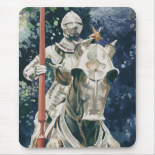 "Shining Armour" Knight Watercolor Mouse Mat