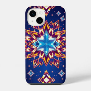 Shining Blue Diamond with Orange-Yellow Glow Phone iPhone 14 Case