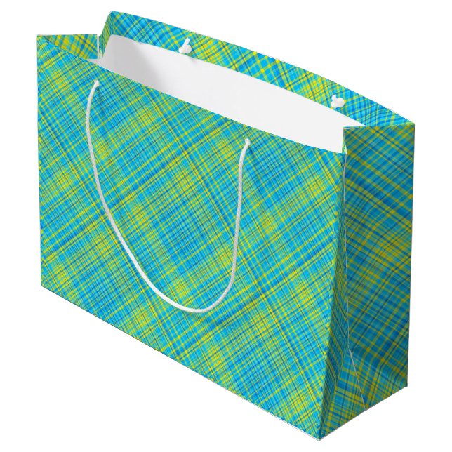 Shining Bright Diamonds-Coordinating PLAID 8- Large Gift Bag (Back Angled)