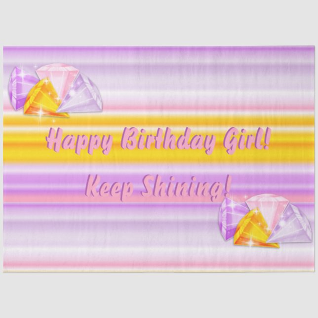 Shining Bright Diamonds-Coordinating Stripes-1 Tissue Paper (Front)