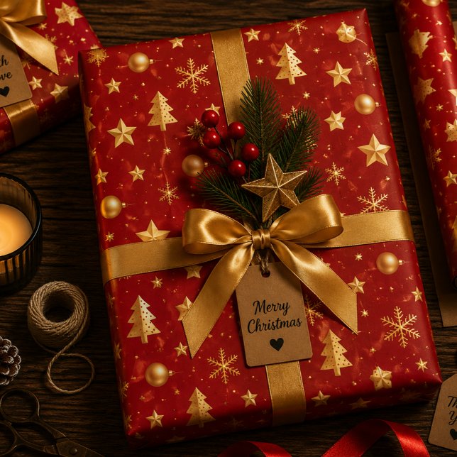 Shining Bright on Christmas Night Wrapping Paper Sheet (Creator Uploaded)