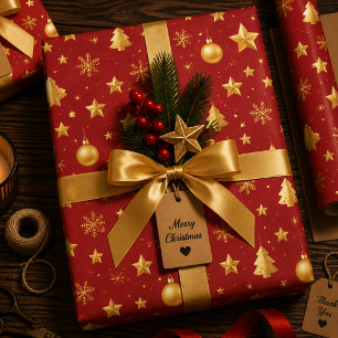 Shining Bright on Christmas Night Wrapping Paper Sheet