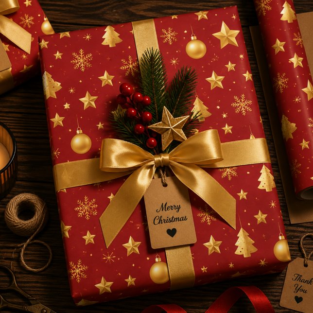Shining Bright on Christmas Night Wrapping Paper Sheet (Creator Uploaded)